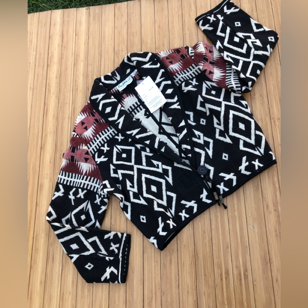 Flashback Cropped Ethnic Patterned Jacket - image 1